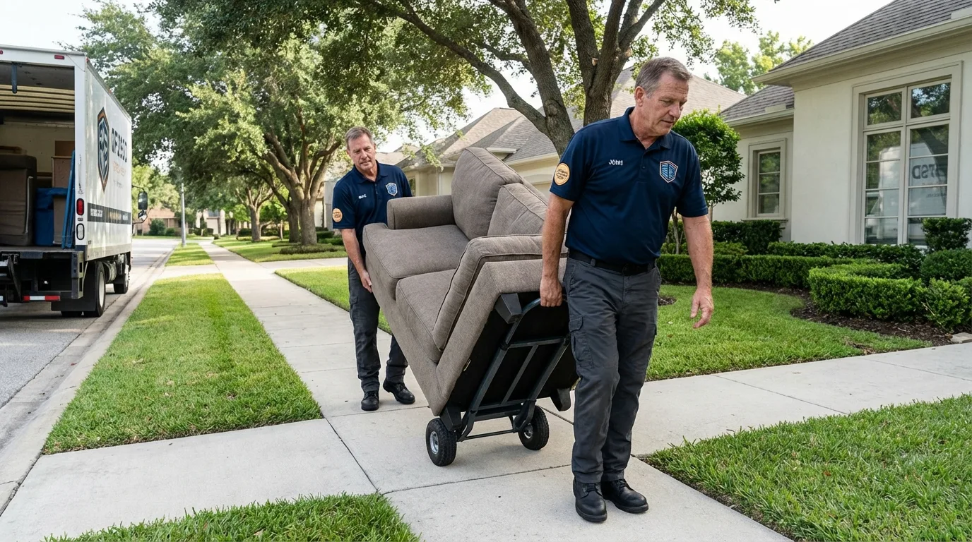 Local residential moving crew loading furniture in Ramona, CA